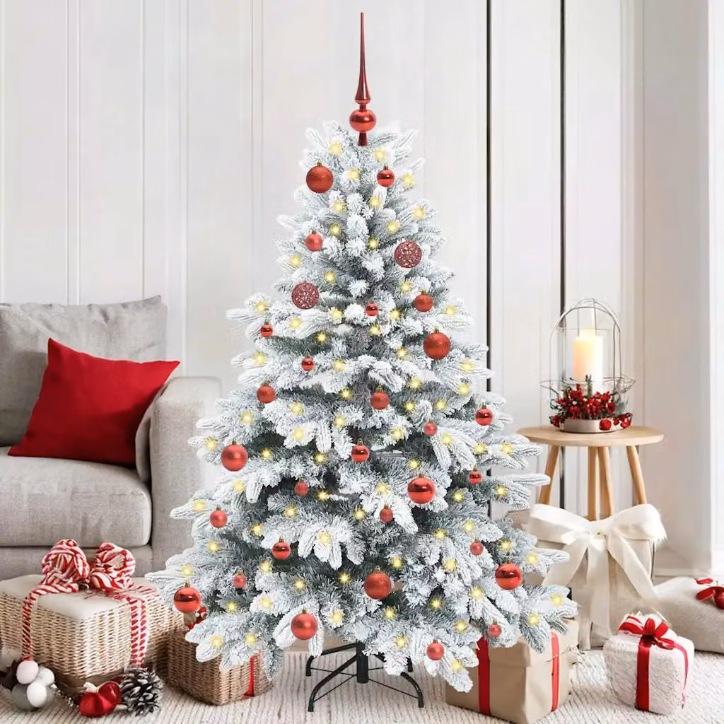 Albero di Natale artificiale a cono vidaXL verde con 150 LED bianco caldo, Altezza: 150 cm