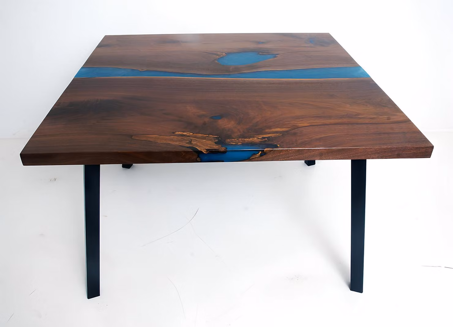 Couchtisch River Table Echtes Holz Flusstisch Massiv Epoxidharz Tische 90x90