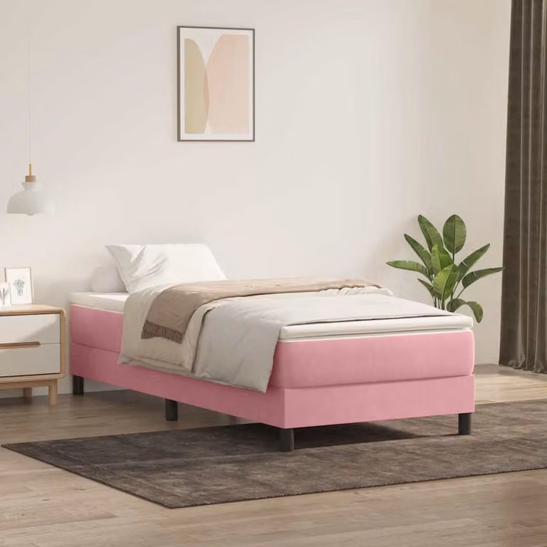 Maison Exclusive - Letto a Molle senza Materasso Rosa 100x220 cm in Velluto