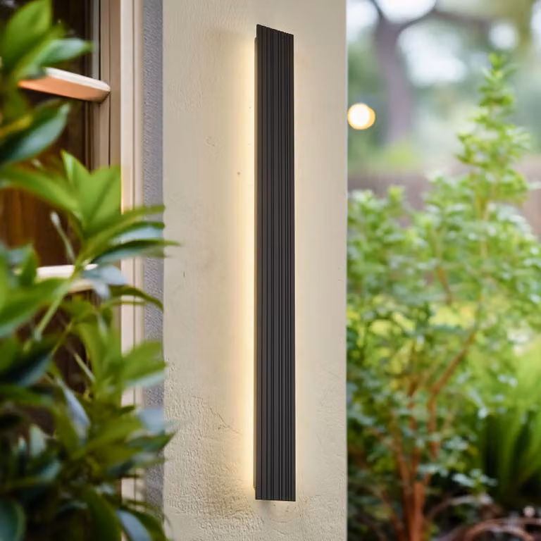 Applique da esterni a LED Melira Lucande, Nero, Alluminio, Moderno, Applique LED da esterni