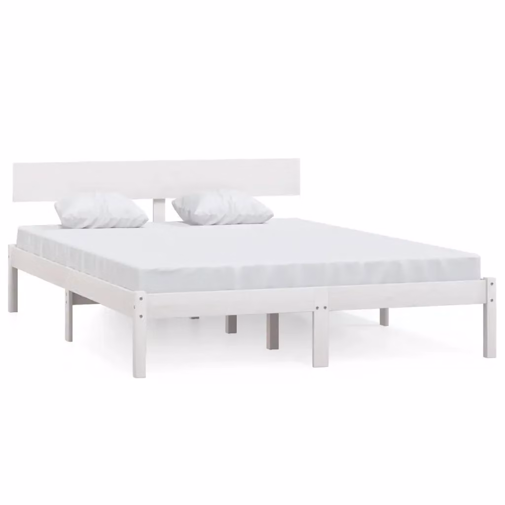 Giroletto vidaXL in legno di pino bianco laccato con doghe fisse L: 140,5 cm, P: 196,5 cm, H: 70 cm – 2