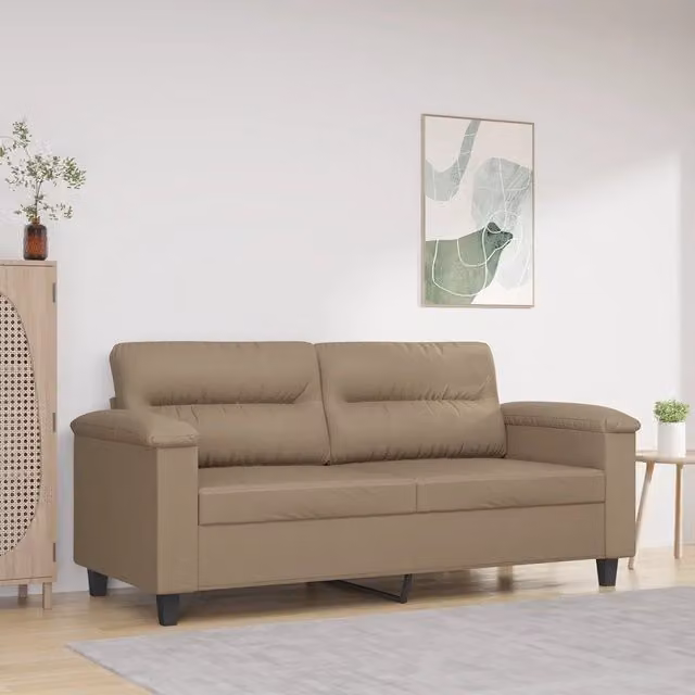 Divano a 2 Posti Cappuccino 140 cm in Similpelle 359587