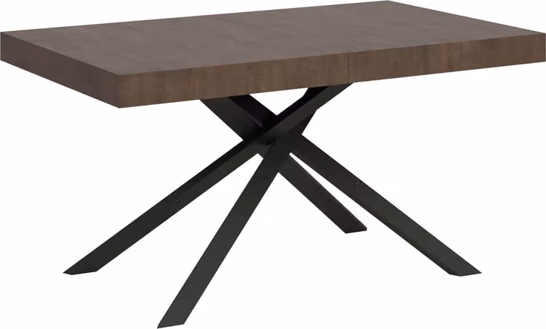 ITYHOME - Tavolo allungabile 140/244x90 cm Karida noce gambe antracite