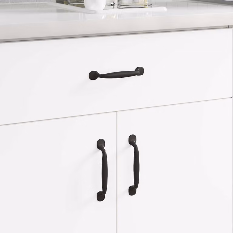 Set di 250 maniglie per mobili vidaXL in alluminio nero opaco, L: 13,0 cm, P: 1,94 cm, H: 2,23 cm