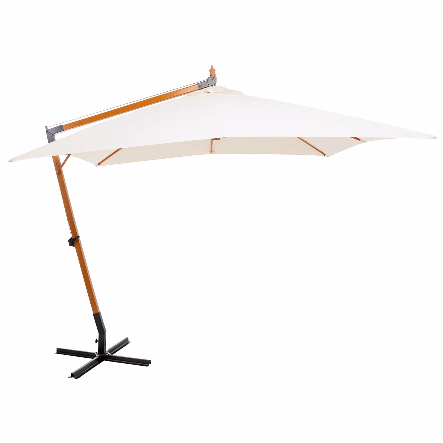 Ombrellone da giardino decentrato con braccio laterale Vestiamo Casa Giardino, colore beige, H 2,85 m x L 3 m x P 3 m – 1