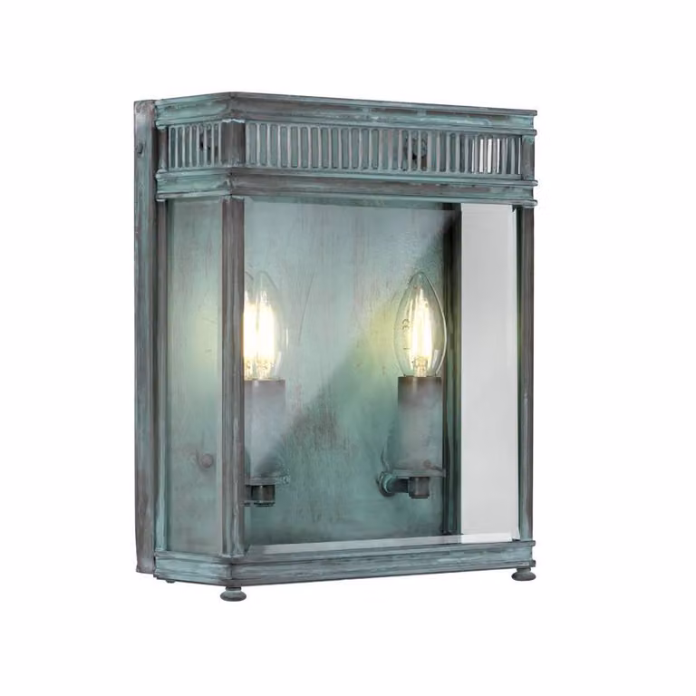 Applique da esterno Holborn in ottone lucido 2xE14x40W, dimensioni: 31x25,5x11 cm, IP44, Elstead