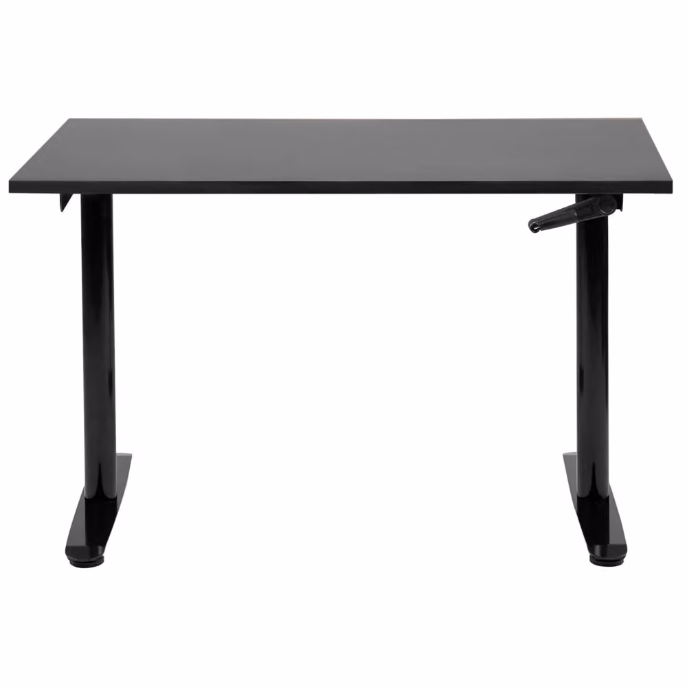 Scrivania regolabile in altezza BELIANI nera con struttura in metallo e piano in MDF laminato L: 120 cm, P: 70 cm, H: 72 cm – 2