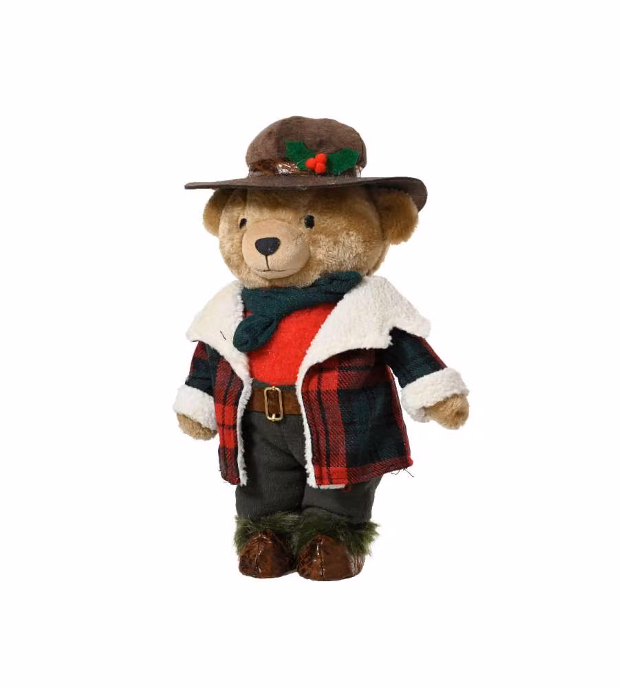 Decoris Orso Rosso - Decorazione Natalizia - 20x25x45cm