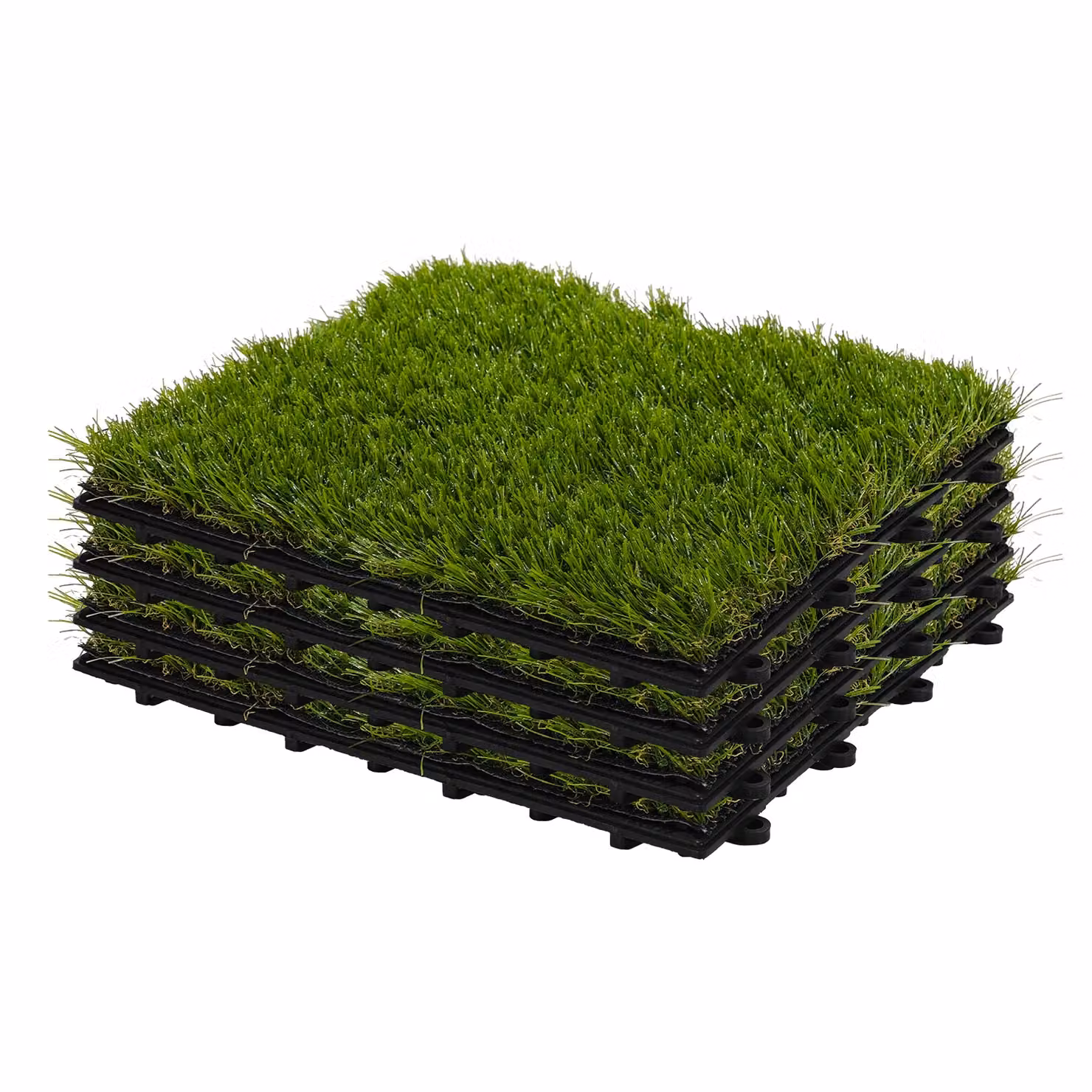Set di 4 mattonelle a incastro per prato esterno in polietilene verde Vestiamo Casa Giardino, 30x30 cm – 1