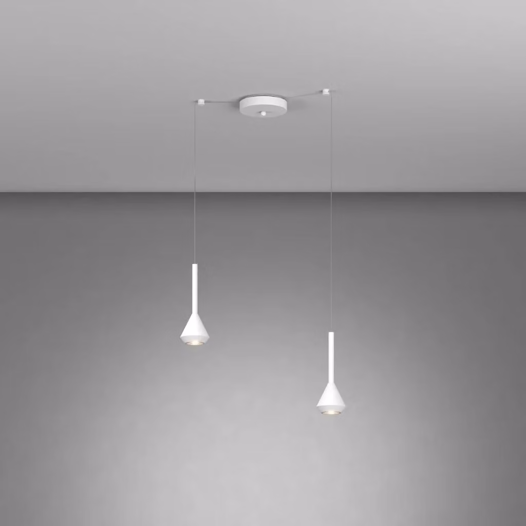 Lampadario Moderno Aygo Top Light in Metallo Bianco con 2 Luci GU10 a Sospensione – 2