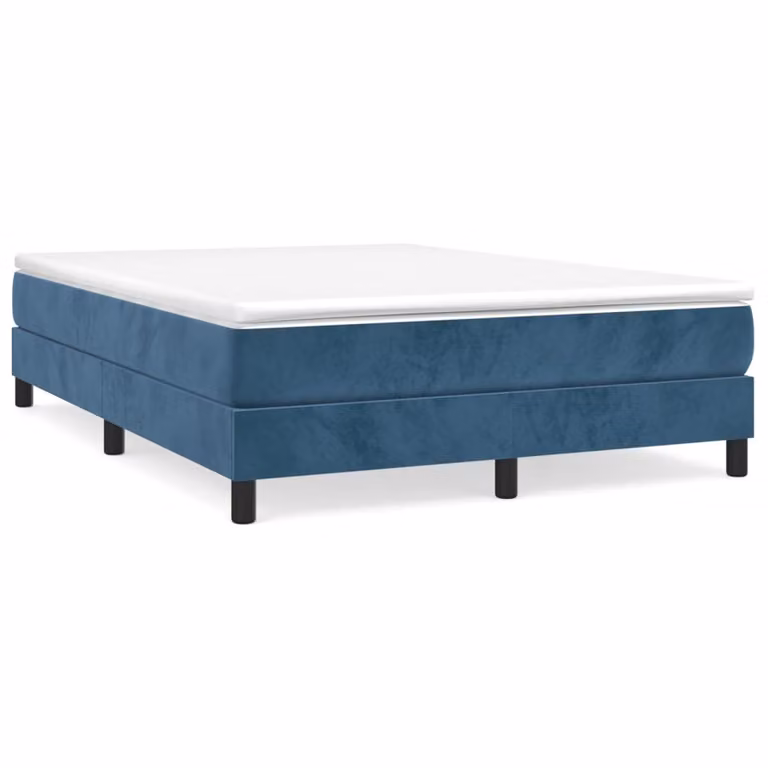 Struttura Letto a Rete a Molle Blu Scuro 140x200 cm Velluto