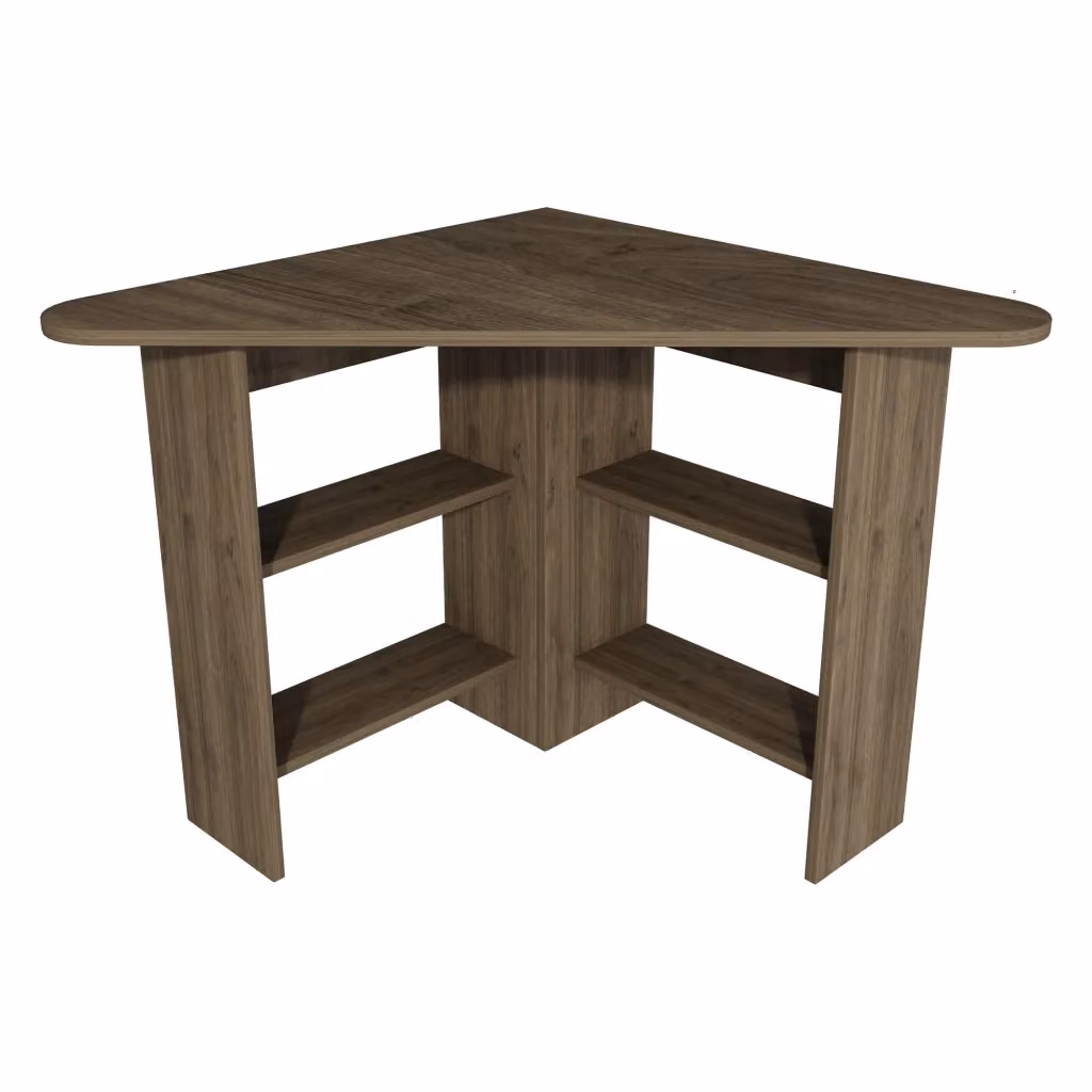 Scrivania angolare moderna DMORA in legno marrone, L/P/H: 80 x 80 x 74 cm – 2