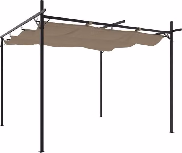 Pergola con Tetto Retrattile Tortora 295x292x230 cm CFW9228611