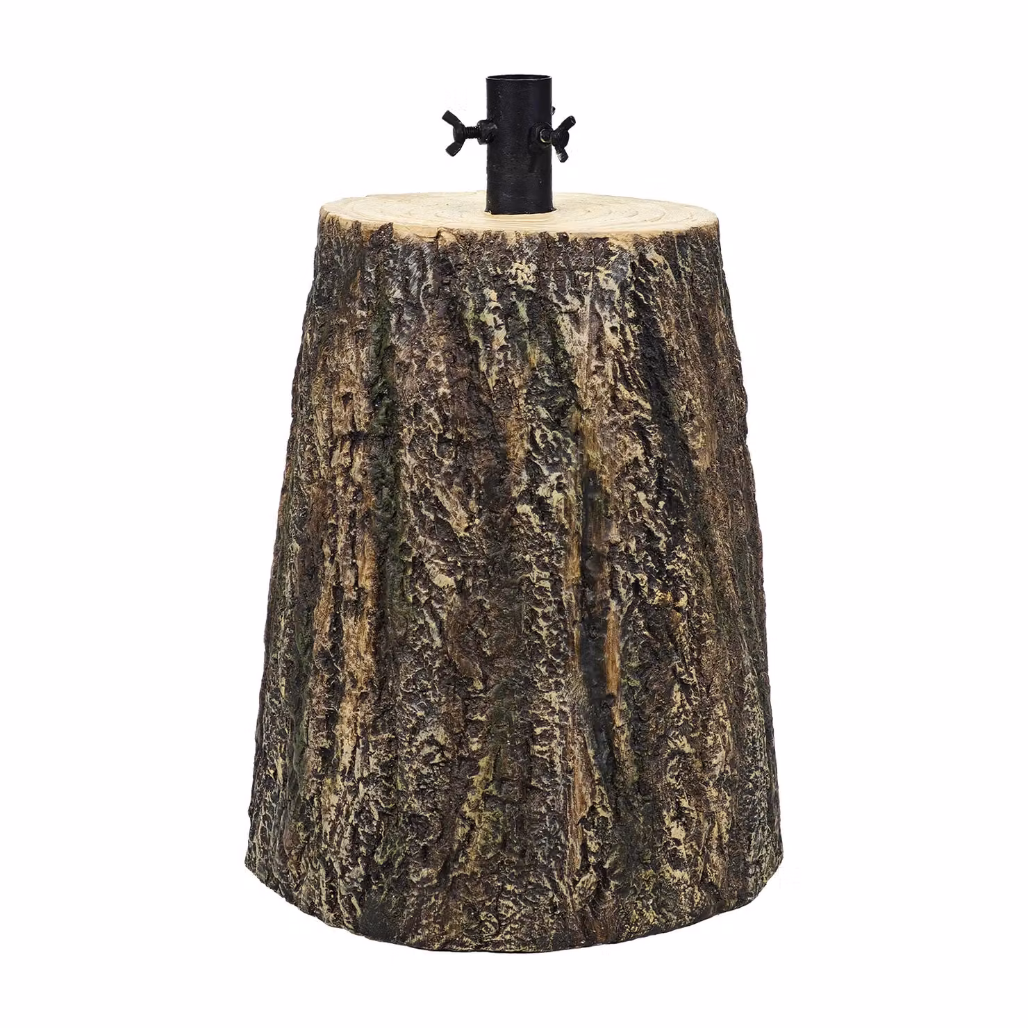 Base per Albero di Natale a Tronco VESTIAMO CASA, Colore Marrone e Nero, H: 49,5 cm, Diametro: 33,5 cm – 1