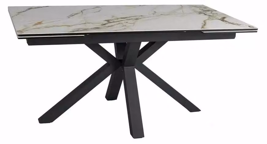 FURNLUX Tavolo da pranzo Columbus, bianco e nero, 160 cm / Colore principale: / Dimensioni:
