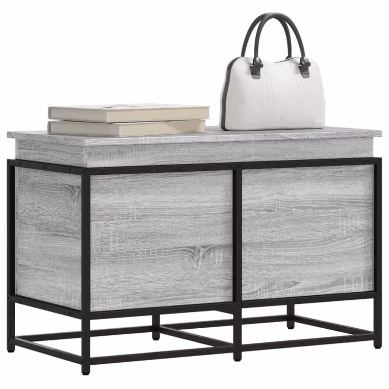 Contenitore con coperchio vidaXL in stile industriale, colore grigio, L 80 cm, P 40 cm, H 51,5 cm