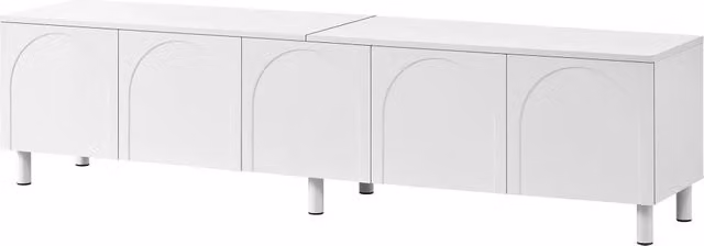 Mobile TV Chicfurn moderno con 5 ante e passacavi, bianco, L 180 x P 38 x H 45 cm