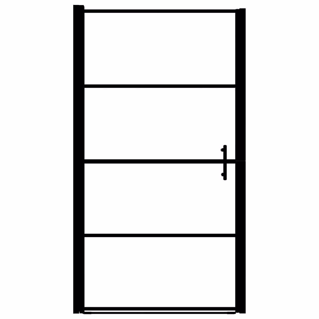 Porta doccia box per vasca con montaggio a parete in vetro temperato trasparente e profili neri L: 81 cm, H: 195 cm – 2