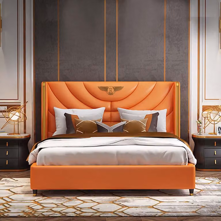 Holz Design Bett Doppel Luxus Ehe Modernes Hotel Gestell Schlaf Zimmer Betten