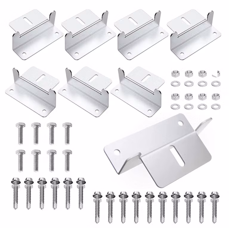 Supporti a forma di Z per pannelli solari, confezione da 8 pezzi, in alluminio, dimensioni 10x4,2 cm, colore argento