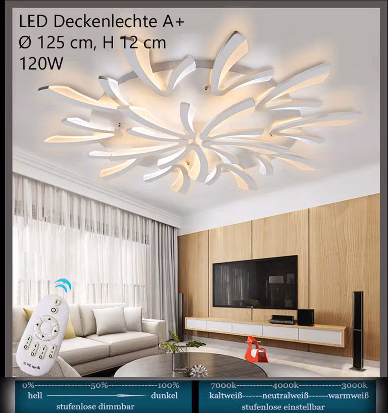 XW062white -15 plafoniera LED con telecomando colore della luce/luminosità regolabile dimmerabile plafoniera LED illuminazione soggiorno camera da letto lampada