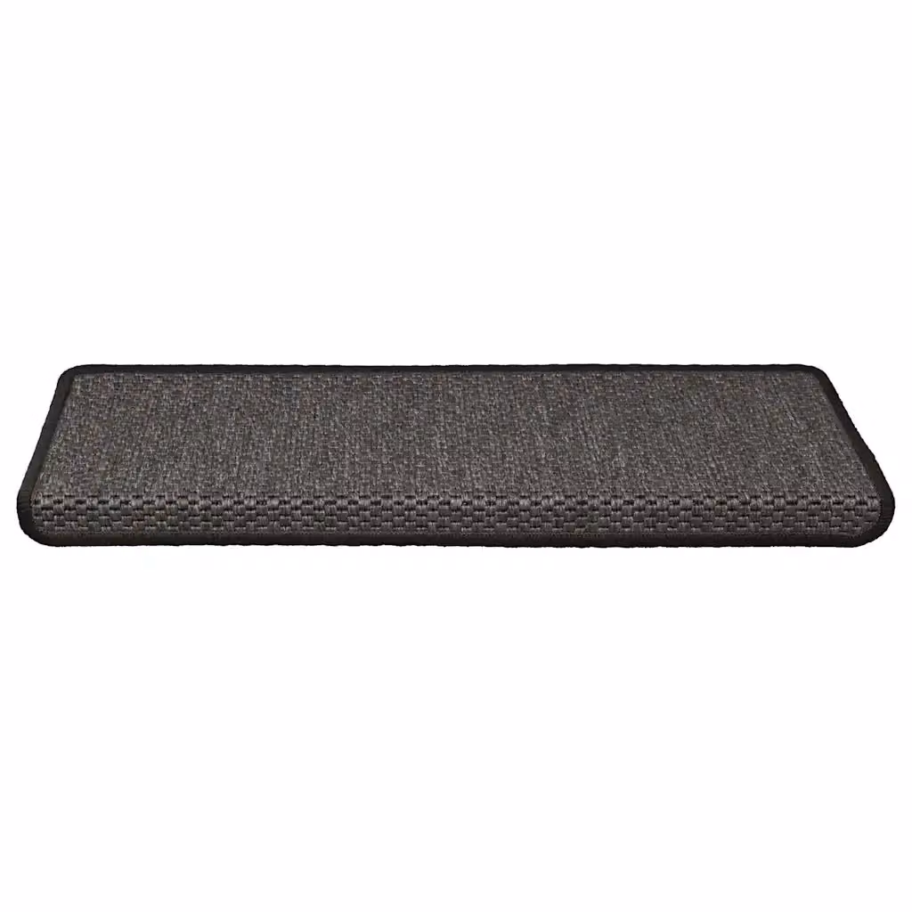Set di 30 tappeti adesivi per scale vidaXL con aspetto sisal, colore antracite, L: 65 cm, P: 21 cm, H: 4 cm – 2