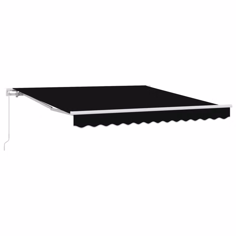 Tenda retrattile vidaXL con bracci pieghevoli in poliestere e alluminio, colore nero, L: 300 cm, P: 250 cm, H: 165 cm