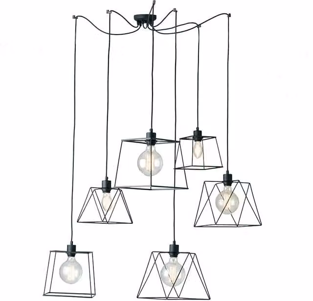 Lampadario 6 luci ROXANE nero