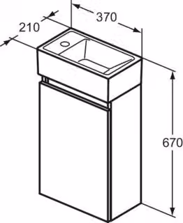 IDEAL STANDARD R0579Y8 Set di mobili Eurovit+ HWB li.37cm Schw.