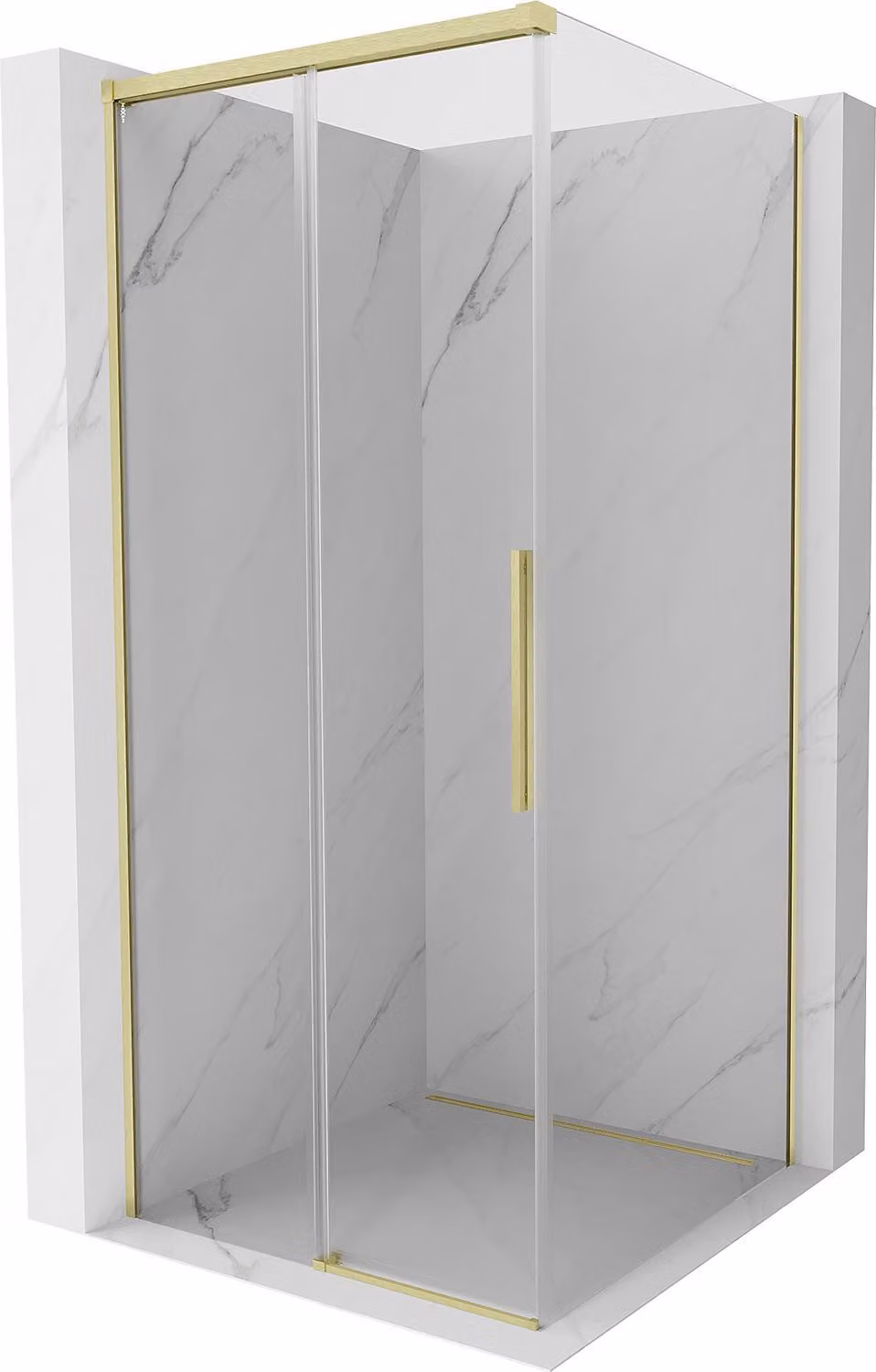 Mexen Rox cabina doccia scorrevole 95 x 95 cm, trasparente, oro - 8C2-095-095-50-00