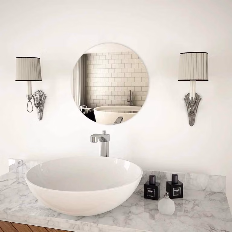 vidaXL Specchio da Parete Circolare in Vetro Argento, Diametro: 40 cm