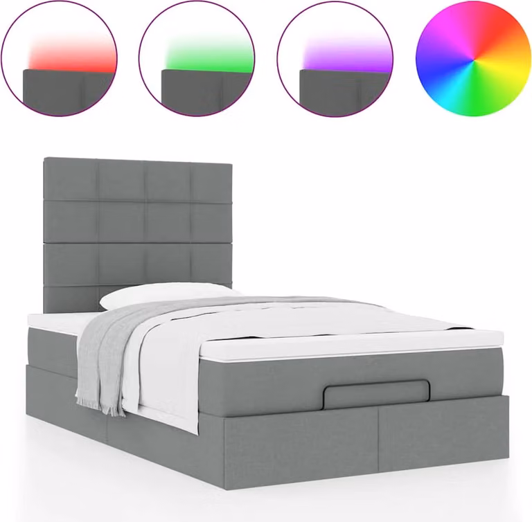 Struttura Letto Pouf con Materasso 80x200 cm in Tessuto