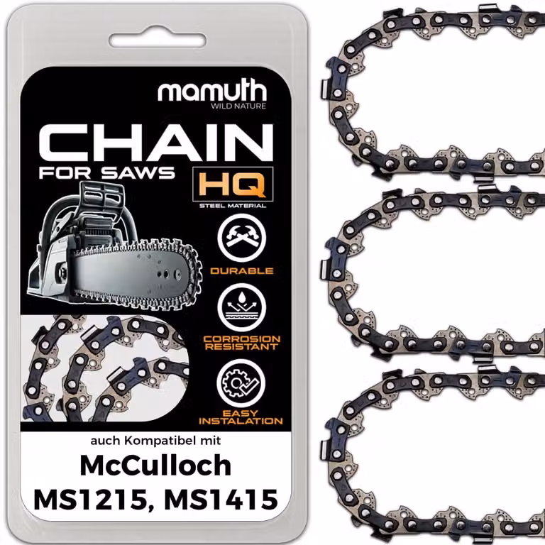 3 catene per motosega, lunghezza 40 cm, passo 1,3 mm, larghezza 3/8", modello 56 TG, compatibili con motoseghe McCulloch MS1215 e MS1415