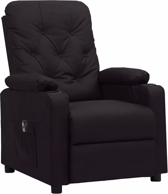Divano Sedia-Poltrona Reclinabile Elettrica Nera in Similpelle 137870