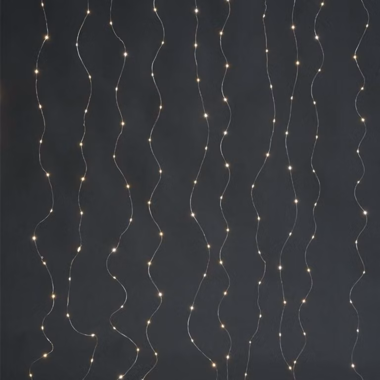 Luci natalizie ACA, 400 LED, bianco caldo, filo di rame color argento, alimentatore USB + telecomando, 2 x 2 m + 3 m, X0140011712