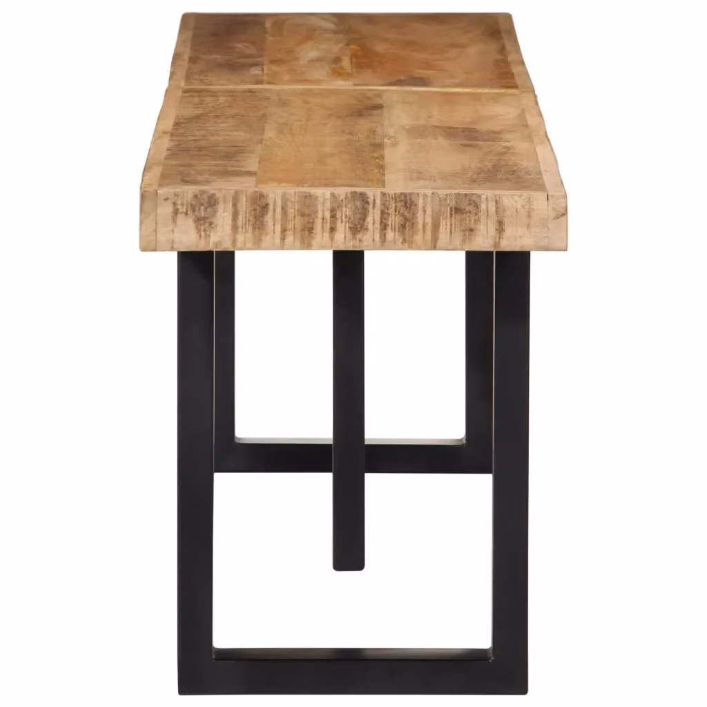 Panca in legno di mango e metallo stile industrial vidaXL, L: 160 cm, P: 45 cm, H: 35 cm, marrone e nero – 2