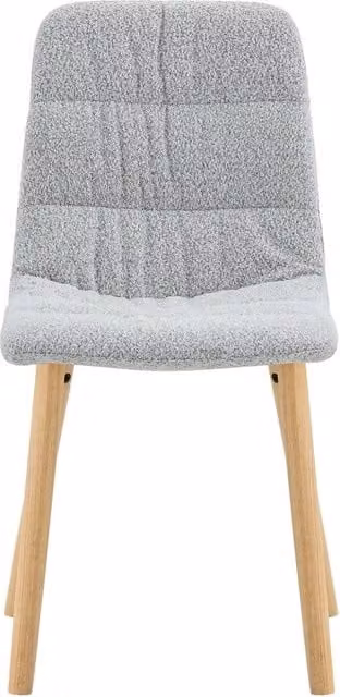 Set da 2 sedie da pranzo Chicfurn in tessuto grigio con gambe in rovere massello e schienale ergonomico moderno