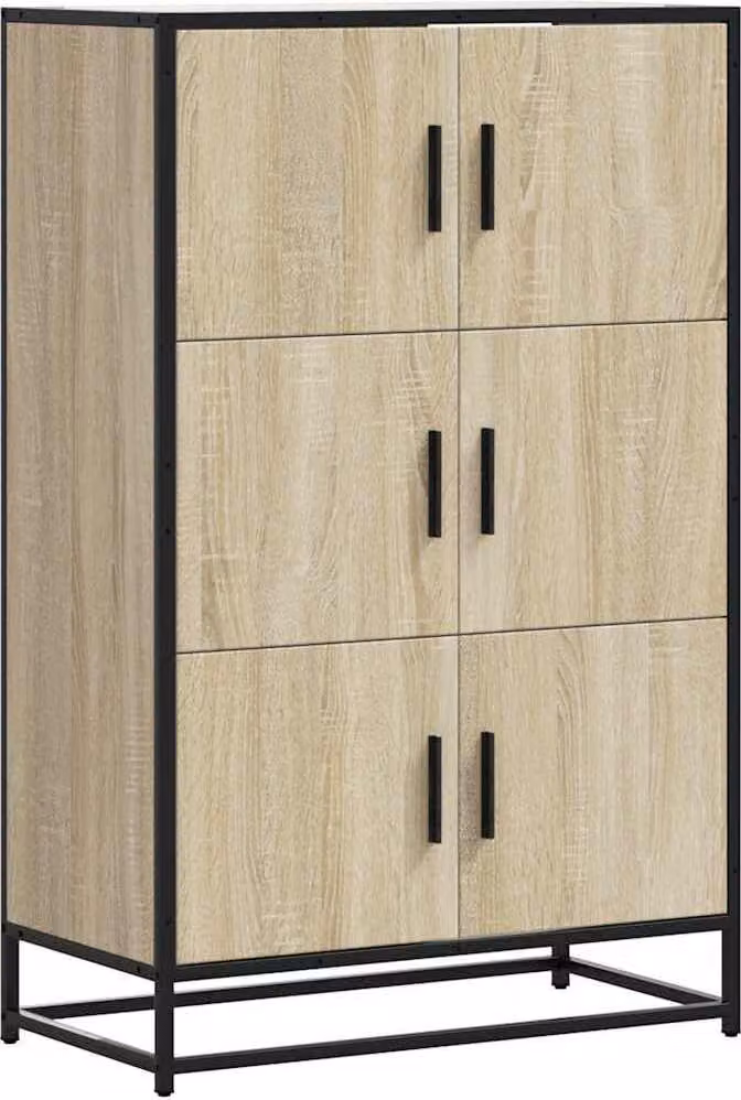 Credenza Rovere Sonoma 68x35x106,5 cm Legno Multistrato Metallo