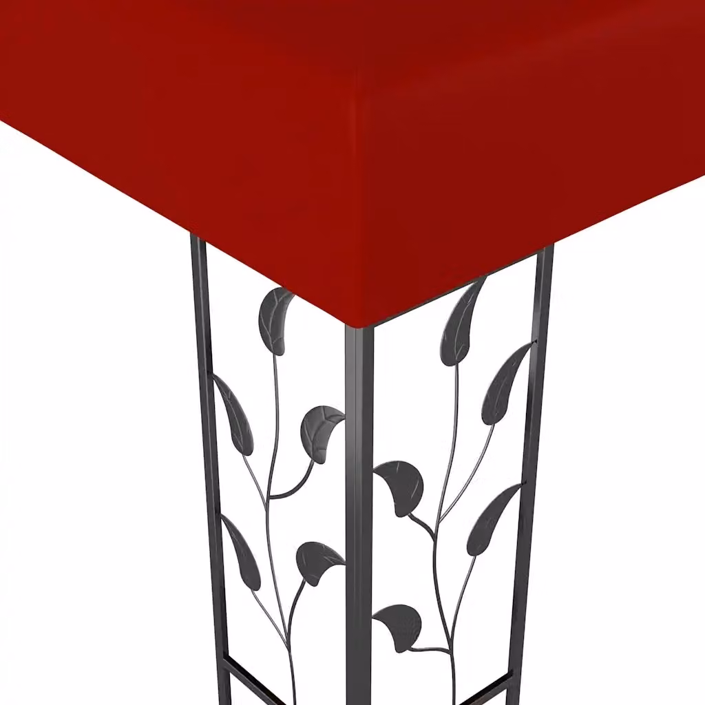 Gazebo vidaxl in acciaio e poliestere Rosso Vino L: 300 cm, P: 300 cm, H: 250 cm – 2