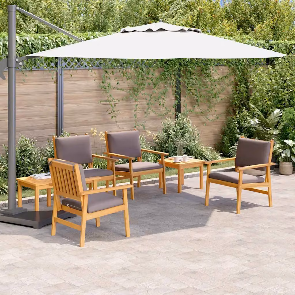 Set Divano da Giardino vidaXL 6 posti in Legno di Acacia Marrone con Cuscini
