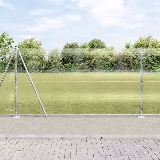 Recinzione in acciaio zincato Videx color argento con base per installazione interrata, L: 25 cm, H: 1,2 m, P: 16 cm