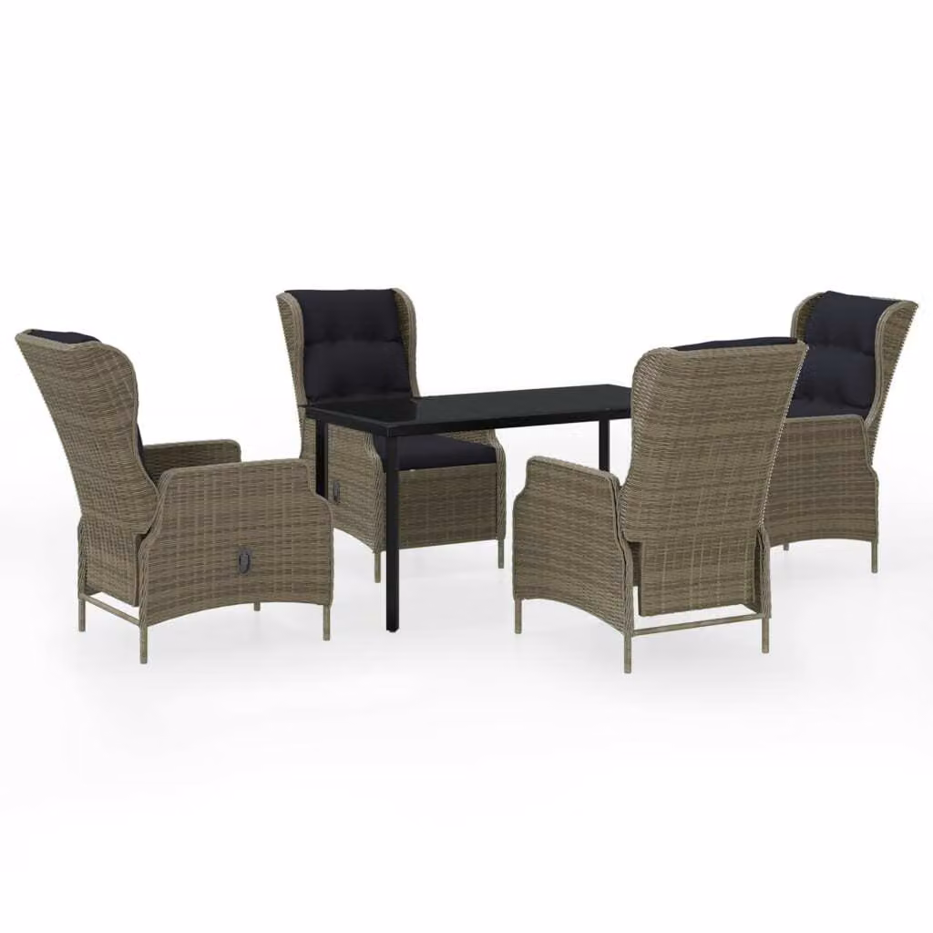 Set Mobili da Pranzo per Giardino 5 pz Marrone