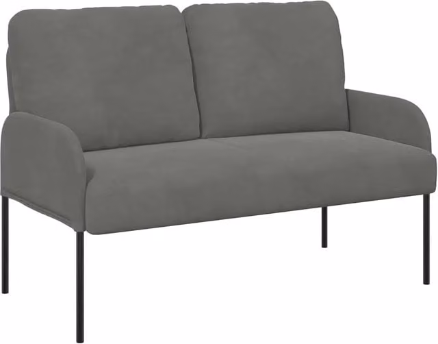 Divano moderno da soggiorno in tessuto grigio con struttura in metallo e MDF – 1