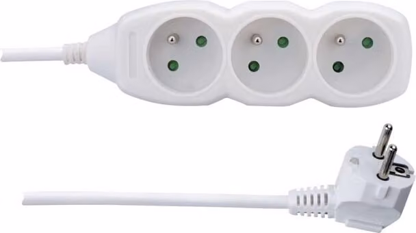 Cavo di prolunga - 3 prese, 1,5 m, bianco 70801