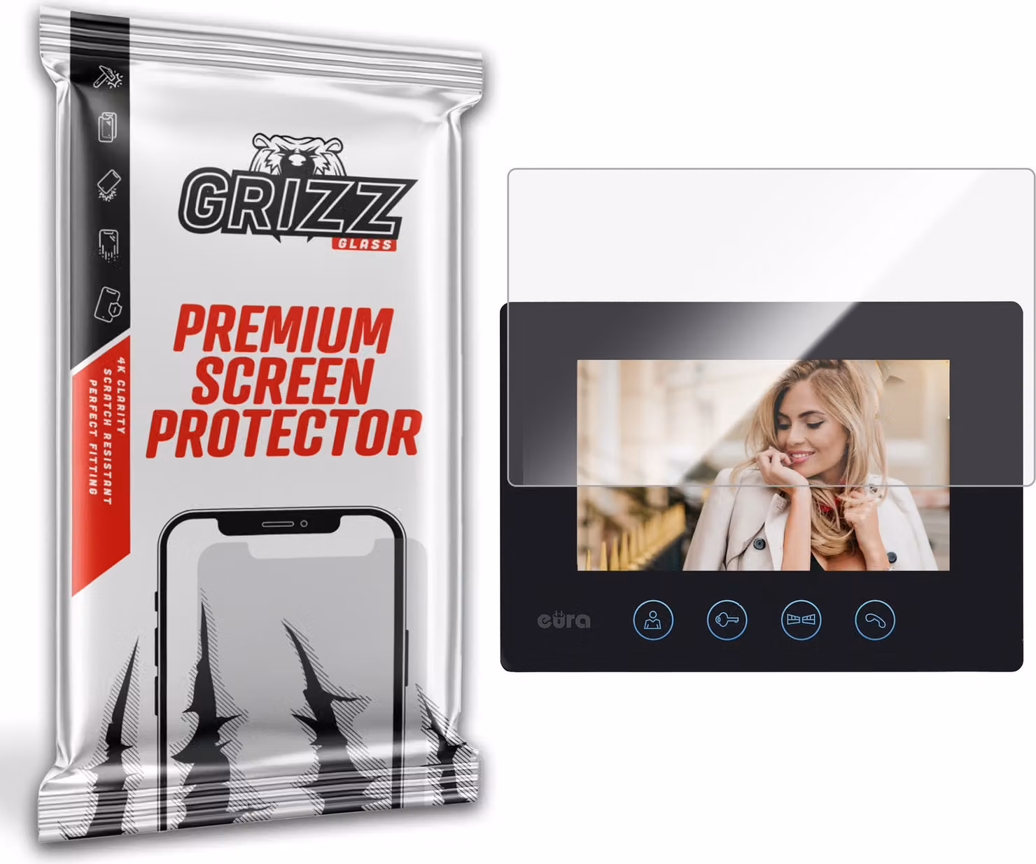 Pellicola Vetroceramica GrizzGlass CeramicFilm per il videocitofono EURA VDP-90A3