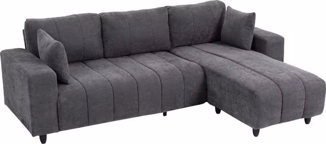 Divano angolare modulabile HOMCOM a 3 posti con penisola reversibile, grigio, L 242 cm – 1