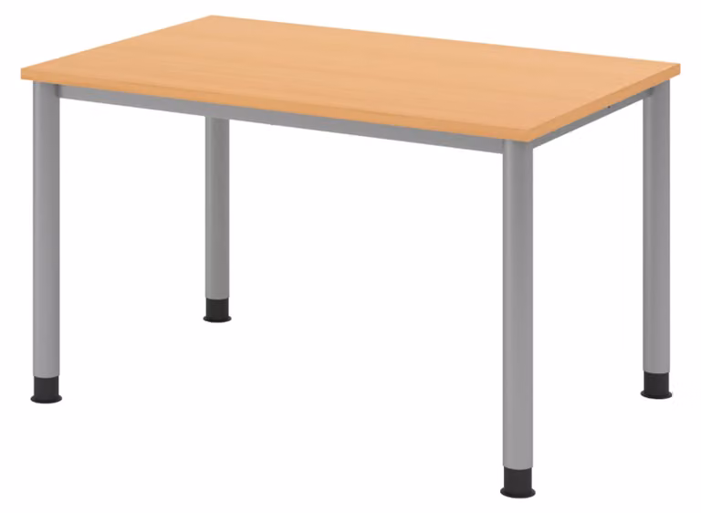 Scrivania bümö Serie H - Struttura: argento, finitura: faggio, dimensioni: 120 x 80 cm