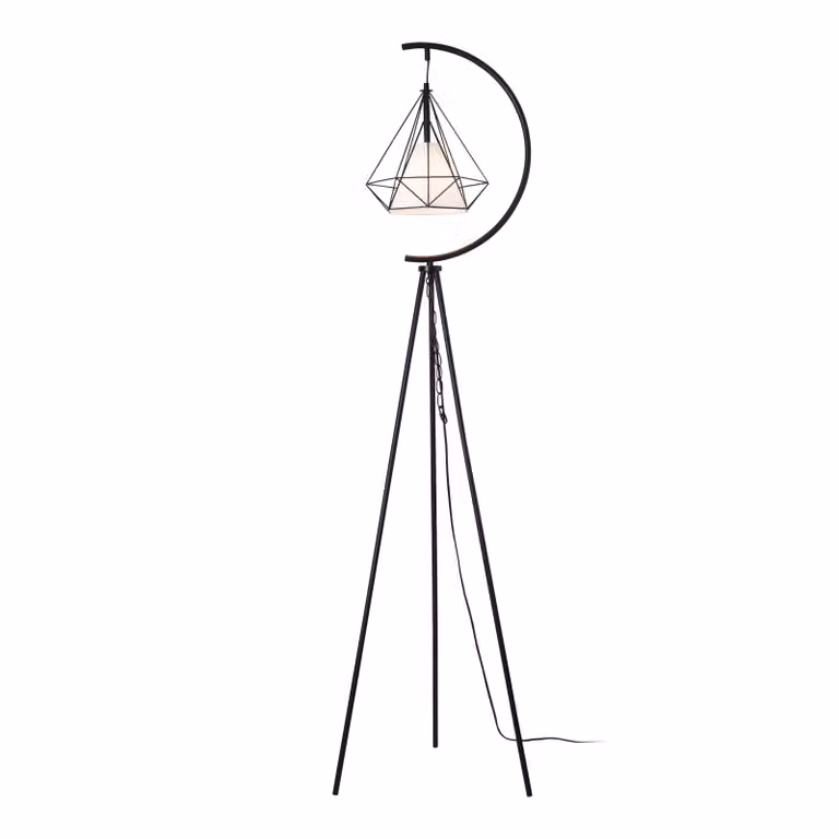 Lampada da terra 'Austell' 1 x E27 in metallo 171 cm nero / bianco