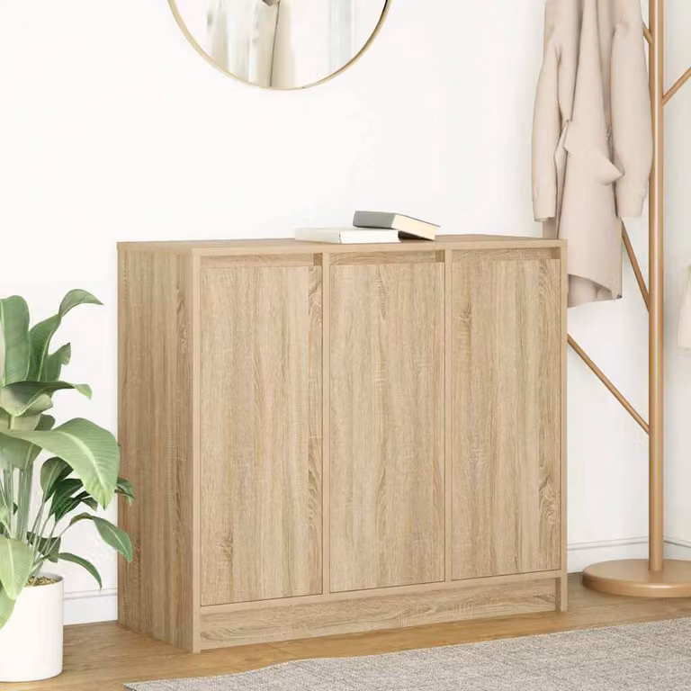 Credenza moderna vidaXL in legno multistrato color rovere sonoma, L 85 cm x P 34 cm x H 76 cm