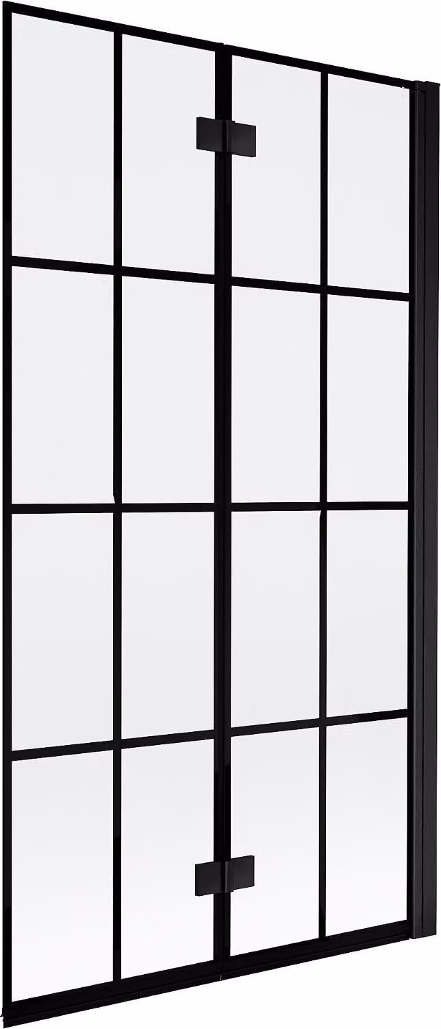 Mexen Mist paratia per doccia 2-ante destra 100 x 150 cm, griglia nera, nero - 8A9-100-002-70-77-P